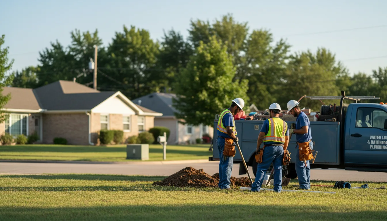 Residential water line and bathroom plumbing service in Canton, OH